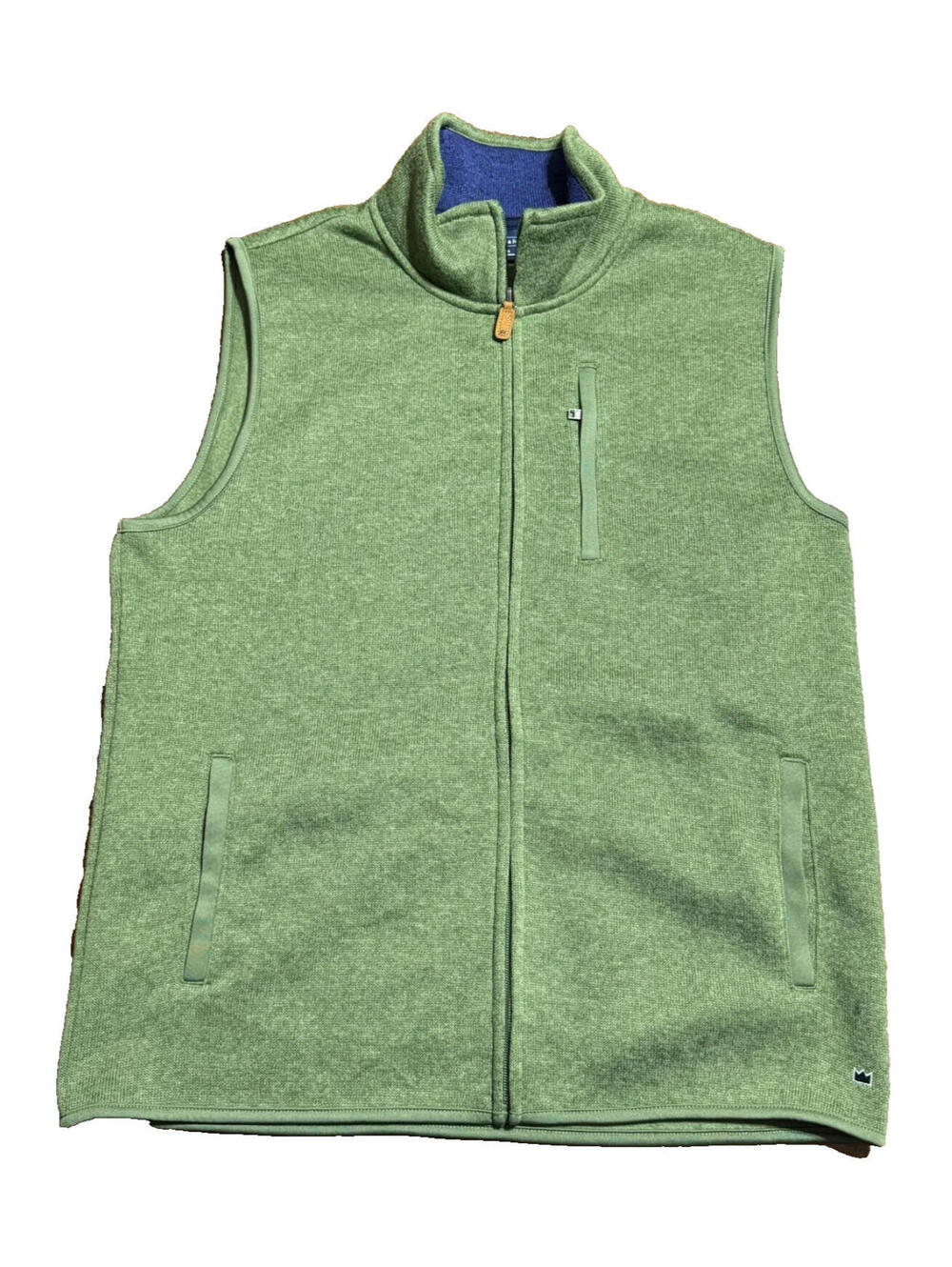 Crown Ivy Sleeveless Fleece Vest Small Green Full Zip Outdoors Casual Western